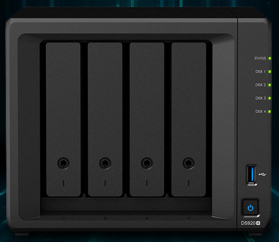 群晖（Synology）DS920+四核心4盘位 NAS网络存储（无内置硬盘）